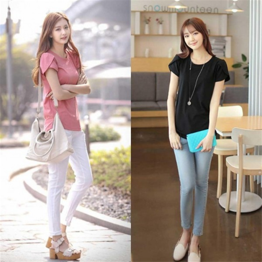 THE하기 협력사 오앤디샵 셔링 오피스 여성이지웨어 반팔 여성 패션 의류 캐주얼룩 직장인 봄여름 면티 티셔츠