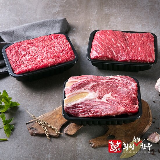 횡성축협한우 정육세트  1++등급 모둠세트 (등심400g+국거리400g+불고기400g) 총 1.2kg