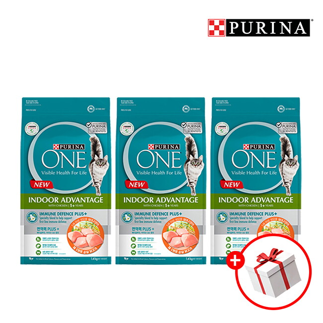 브이펫 [퓨리나] 원 고양이사료 인도어 순살닭고기 1.4kg 3개 + 습식 70g