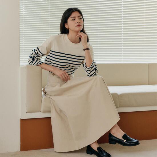 [엽페(서울쇼룸)][엽페] TUCKED FLARE SKIRT_BEIGE