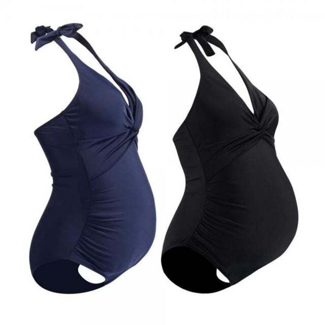 비제 알티피아 홀터넥 임부 수영복 임산부 모노키니 프릴