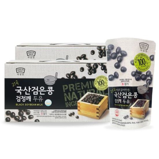 [기타][아름뜰] 맷돌로 갈아만든 국산 검은콩 검정깨 두유 2박스 180ml 40팩 (해피허브메타)
