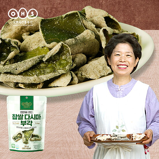 [오희숙전통부각][오희숙전통부각] 오희숙 찹쌀 다시마 부각 30g 5팩 총150g