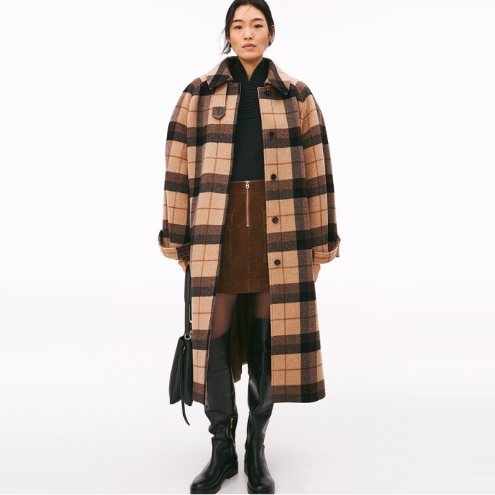 TOMMY HILFIGER 타미힐피거- [공식] [타미힐피거] 울 체크 벨트 코트 (T22F9WCT090WT10M7)