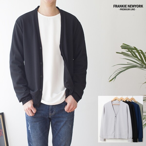 프랭키뉴욕 [프랭키뉴욕]프랭키뉴욕 남자 기획 엠보 히든 가디건_RT9FCA04