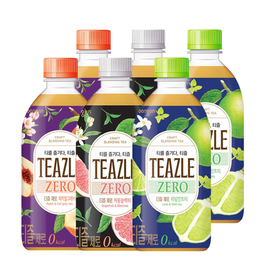 웅진식품(식) (웅진식품) 티즐 0kcal 블랜딩티 500ml6페트 (자몽라임피치 3종 각 2페트)