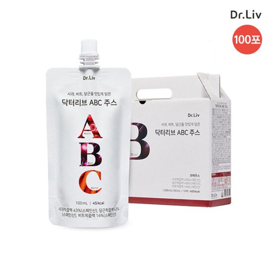 [세일]닥터리브 ABC 주스 100ml x 10팩 x 10박스, 총 100포