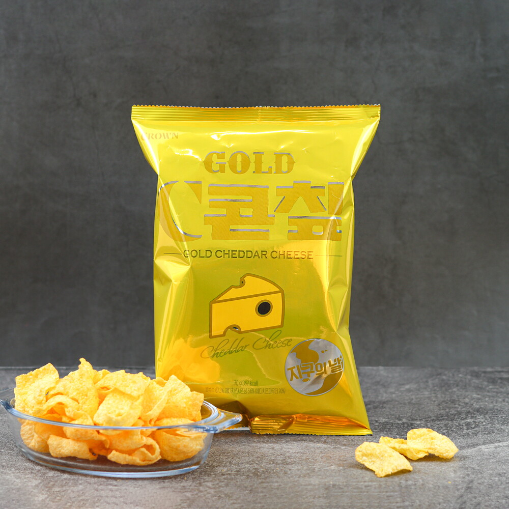 기타브랜드 크라운 C콘칩 골드 70g / 콘칲 스낵 간식