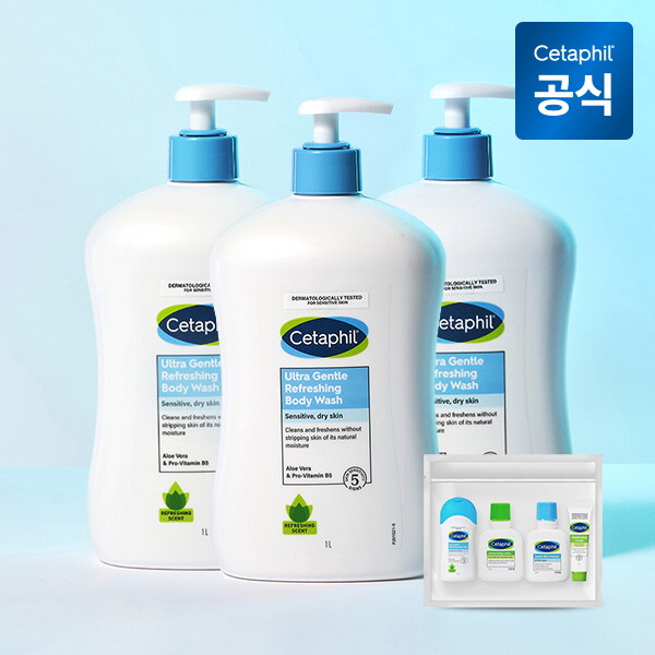 세타필 세타필 젠틀 바디워시 리프레싱 (산뜻한향) 1L 3개+여행용 미니 4개