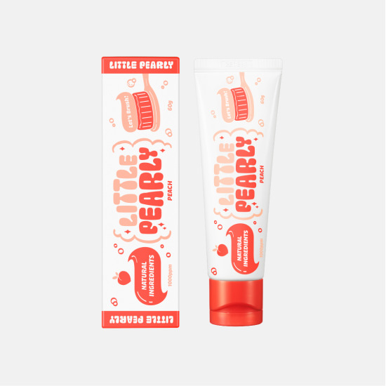 [리틀펄리][정상가 10,900원] 어린이 고불소 비건 치약 60g (복숭아)