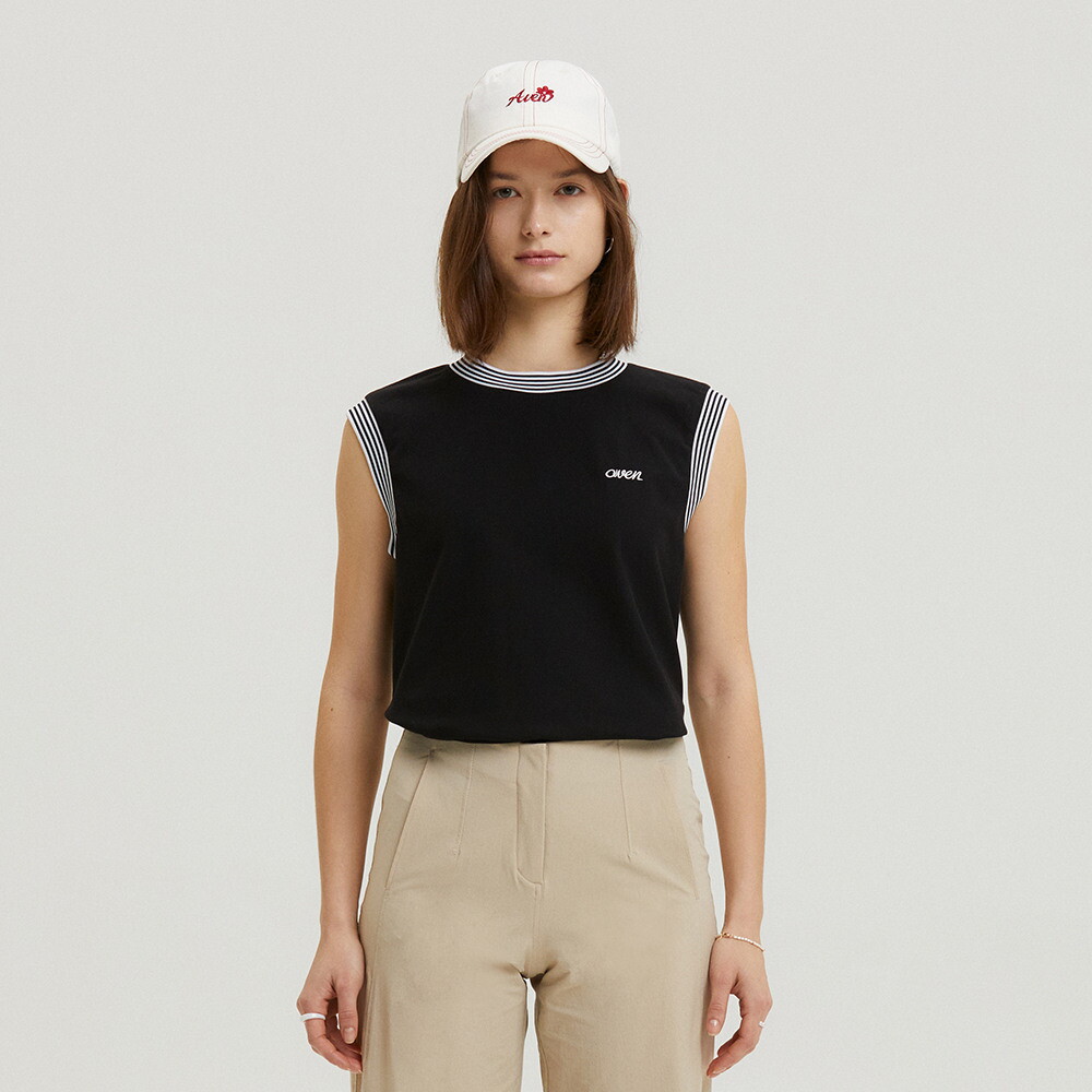 에이븐 [에이븐]쿨 스트라이프 포인트 탑 블랙