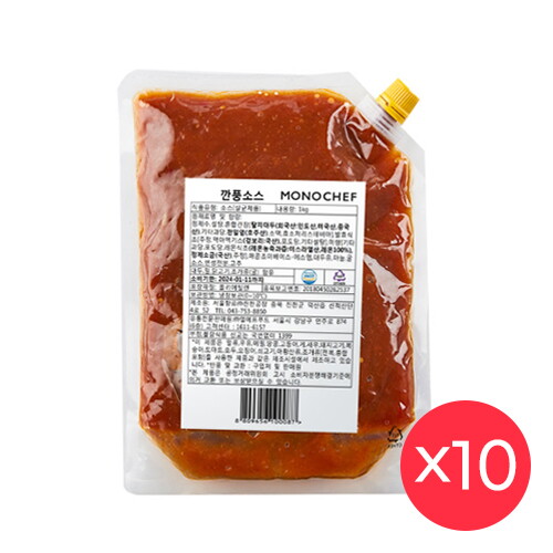 레인보우마켓 (모노쉐프) 깐풍소스 1박스 (1kg X10개입) 냉장