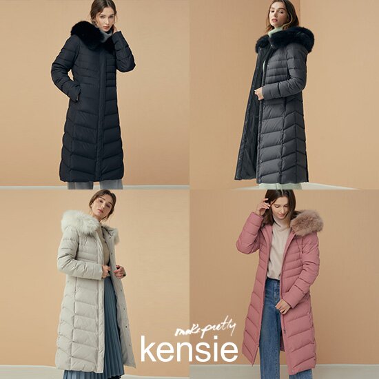 [kensie]켄지 21FW 폭스 퍼 롱 구스 다운 1종