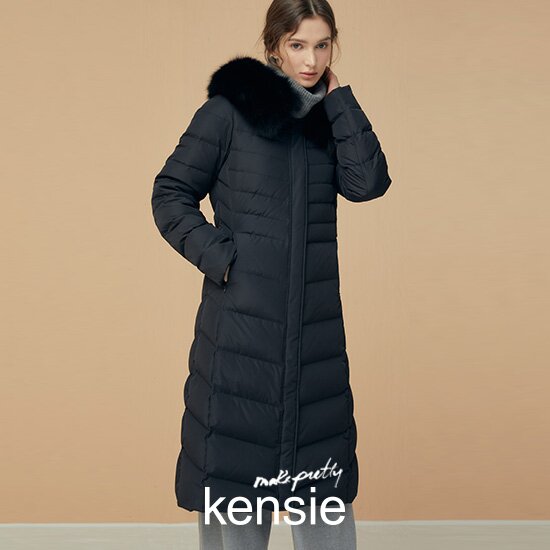 [kensie]켄지 21FW 폭스 퍼 롱 구스 다운 1종