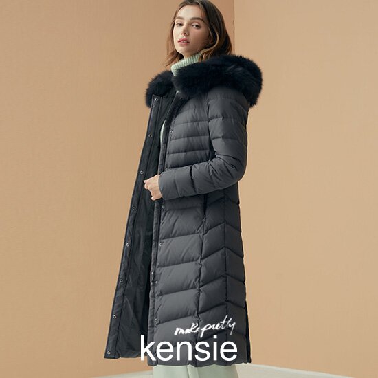 [kensie]켄지 21FW 폭스 퍼 롱 구스 다운 1종