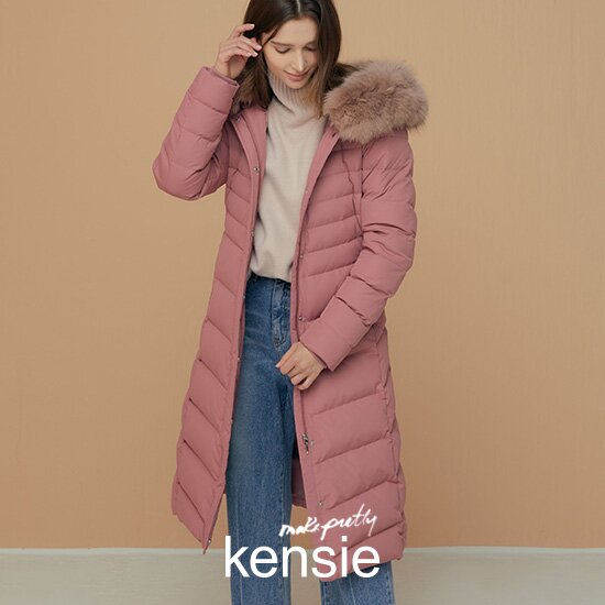 [kensie]켄지 21FW 폭스 퍼 롱 구스 다운 1종