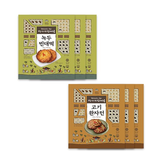 녹두빈대떡 3팩 + 고기완자전 3팩 (총 6팩)