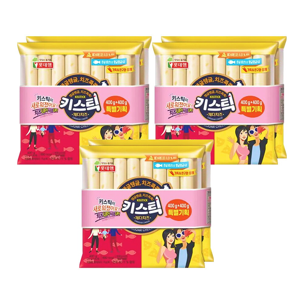 롯데웰푸드 롯데푸드 키스틱  체다치즈 400g+400gx3개
