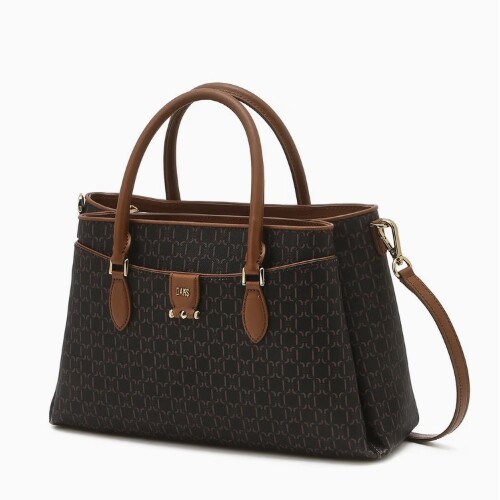 DAKS bag [AK분당점] [닥스핸드백] 브라운 패턴 가죽 토트백DCBA5F873W3