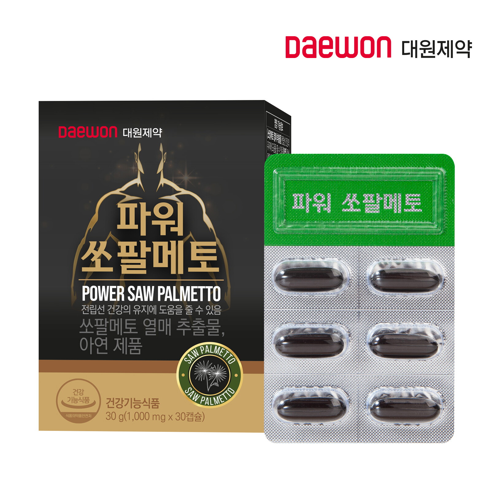 대원제약 [대원제약] 파워쏘팔메토 1,000mg x 30캡슐 1박스(1개월분) / 전립선건강 아연 남성건강