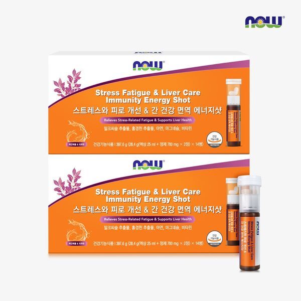 하프클럽(식품) [하프클럽/닥터엘리자베스]나우푸드 스트레스와 피로 개선   간 건강 면역 올인원 에너지샷 14개입 2박스