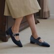 [보라끌레르 PICK][포멜카멜레] 큐빅장식 벨벳 네이비 메리제인 펌프스 3CM (FIY1F1SP882N3)