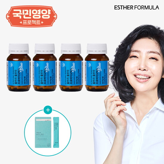 [에스더포뮬러]여에스더 울트라 플로라 프로바이오틱스 블루 8개월분(60캡슐x4병)+알파CD 2400 1박스(14포)