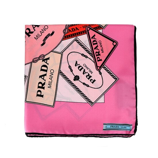 PRADA 로고 패턴 실크 스카프 (1FF001 2DGY F0080/F0028/F0076)
