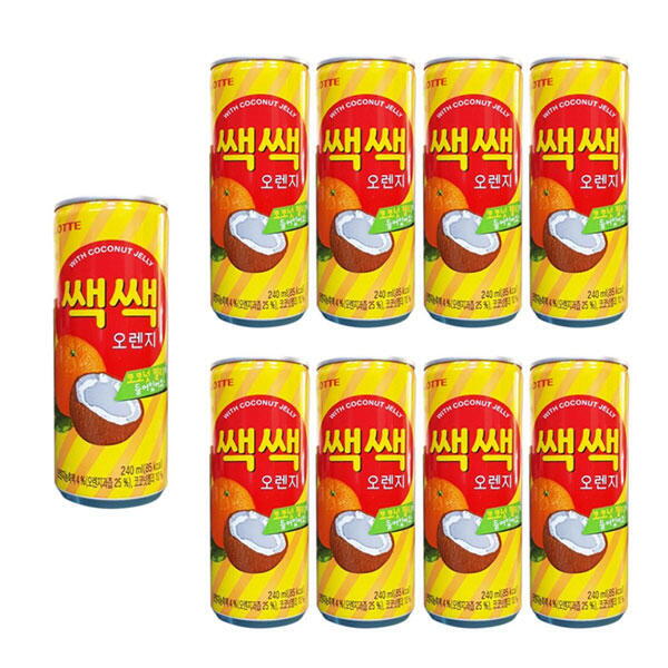 아트박스 아트박스/마전동상회 롯데 쌕쌕 오렌지 과즙 캔 음료 240ml 30개