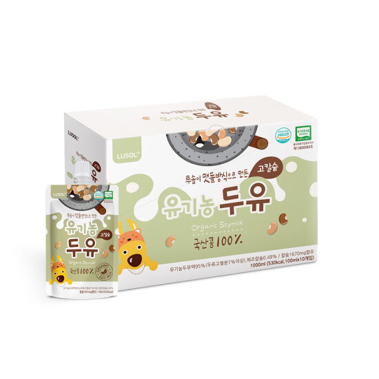 [루솔][루솔] 고칼슘 유기농 두유 1박스(10팩) 선물박스