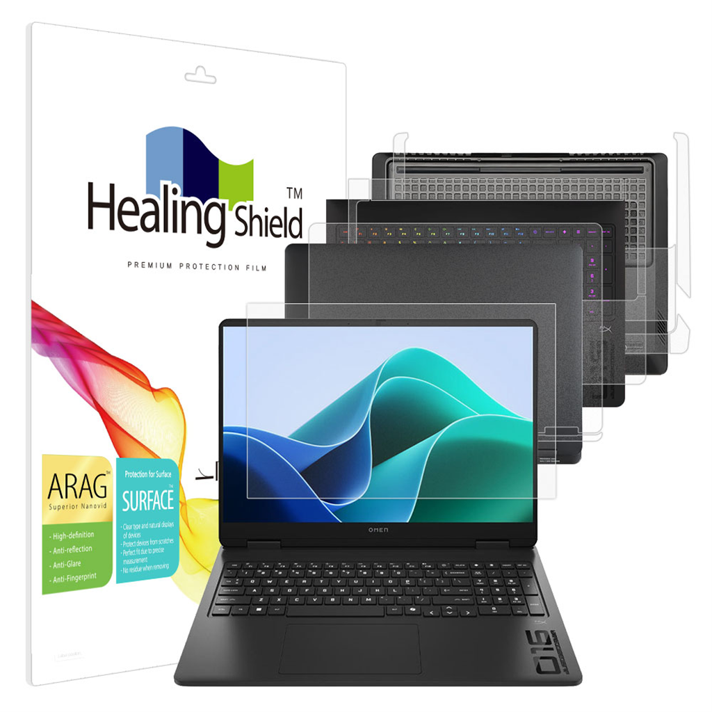 ㈜폰트리 힐링쉴드 HP 오멘 16-AP0074AX ARAG 고화질 저반사 액정보호필름1매 외부3종