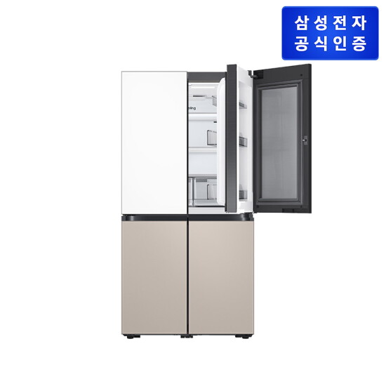 [삼성전자][5도어/869L/1등급] 비스포크 냉장고 새틴화이트+새틴베이지 [RF85DB91F1HWB]
