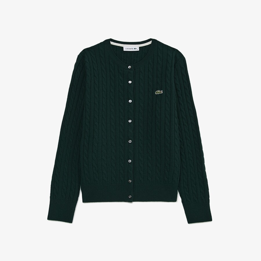 라코스테우먼(AVE) 여성 케이블 크루넥 가디건 AF092E-55N-YZP-IB-BON