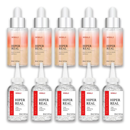 [미와지]미와지 트리플 화이트닝 케어 세트(브라이트닝앰플30ml5개+누디앰플30ml5개)