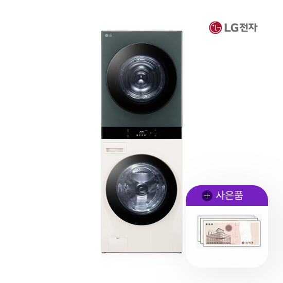 [렌탈]LG전자 렌탈 LG 워시타워 엘지 세탁25kg 건조21kg 베이지그린 WL21EGN 5년 119000/10개월 의무사용