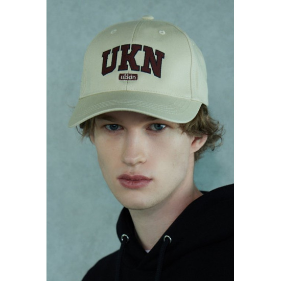 ○얼킨[UL:KIN] UKN Logo Embroidery Ball Cap BLACK WHITE BEIGE