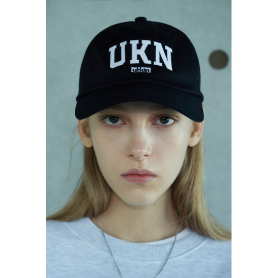 ○얼킨[UL:KIN] UKN Logo Embroidery Ball Cap BLACK WHITE BEIGE