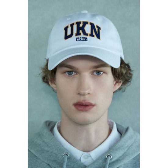 ○얼킨[UL:KIN] UKN Logo Embroidery Ball Cap BLACK WHITE BEIGE