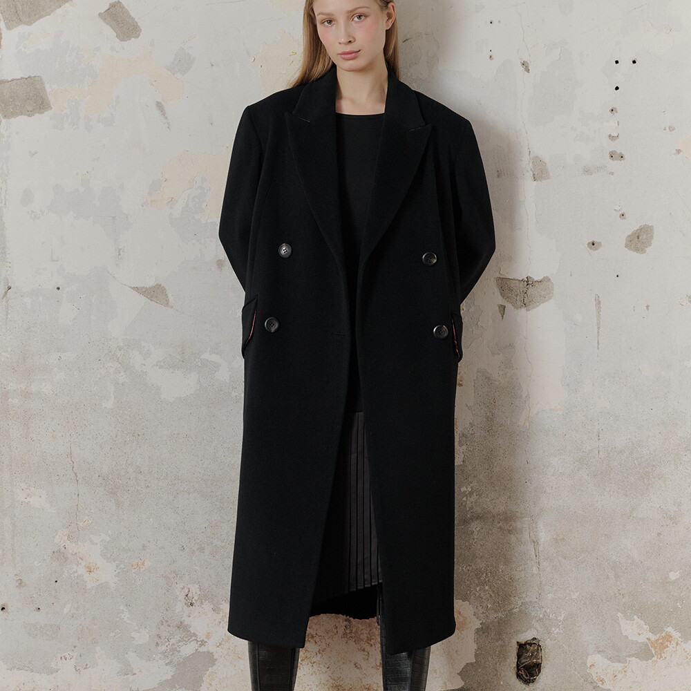 프릭스 바이 김태훈 [프릭스] Royal Cashmere Blend Boyfit Double Breasted Coat_BLACK