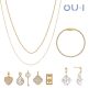 [오유아이]OUI 18K 골드 트윙클체인 목걸이 + 18K 골드 프린세스 귀걸이 + 45cm 체인목걸이 + 테니스팔찌 + 참 5종 (총 9종)