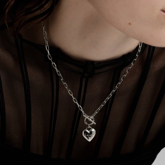 [빈티지헐리우드]Love Lock Heart Necklace_VH24NNNE101M