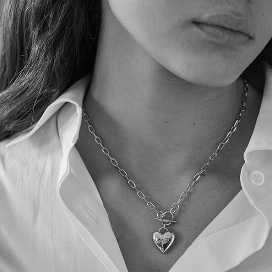 [빈티지헐리우드]Love Lock Heart Necklace_VH24NNNE101M