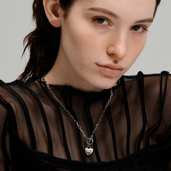 [빈티지헐리우드]Love Lock Heart Necklace_VH24NNNE101M