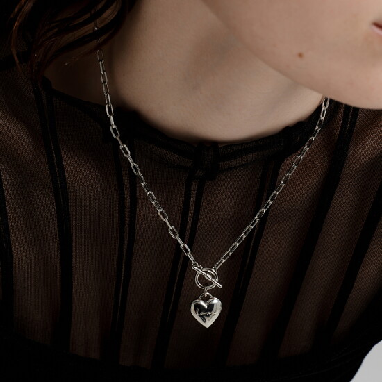 [빈티지헐리우드][빈티지헐리우드]Love Lock Heart Necklace_VH24NNNE101M