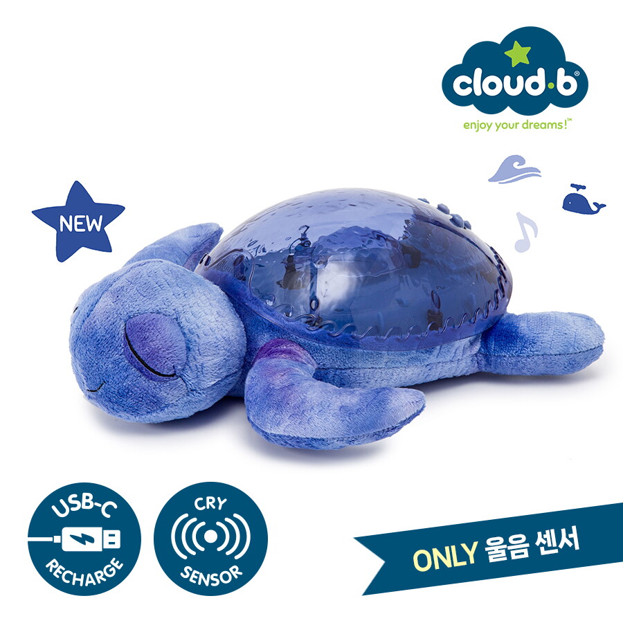 CLOUDB 클라우드비 [클라우드비] 수유등 수면유도 애착인형 물결 멜로디 거북이 오션블루 (충전식)