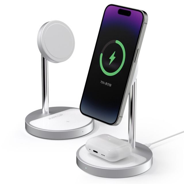 1300K (주파집)  MFM 인증 2in1 맥세이프 고속 무선충전기 HWC03