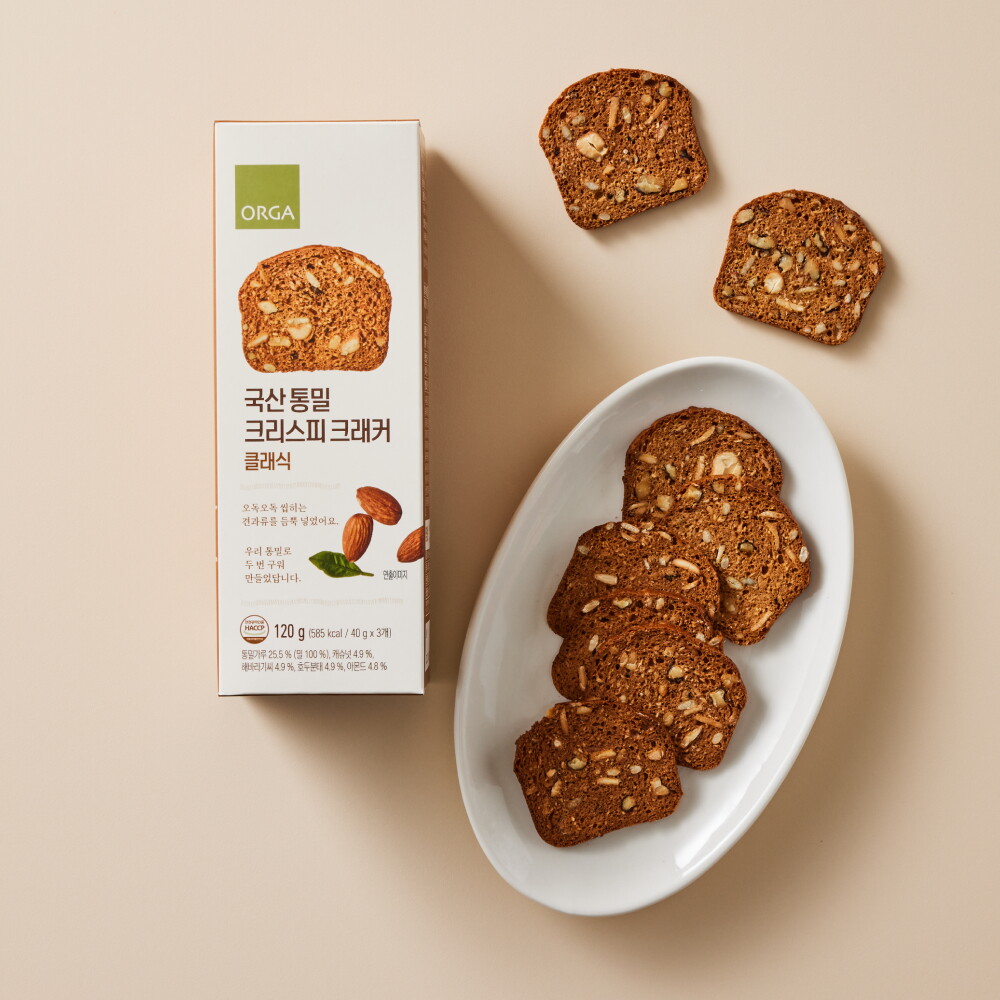 상세참조 올가 (ORGA) 국산 통밀 크리스피 크래커 클래식 (120g)