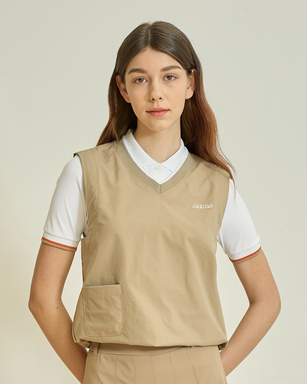 앤투마스 [앤투마스] 여성 S/S 스페이스쉽 우븐 아웃포켓 베스트 ABE1FJV551 베이지