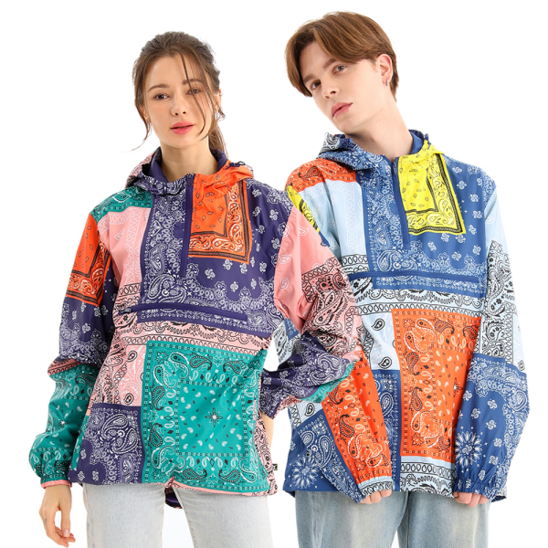 기타 [무니크영]J1123 무니크영 반다나 페이즐리 프린트 바람막이 자켓