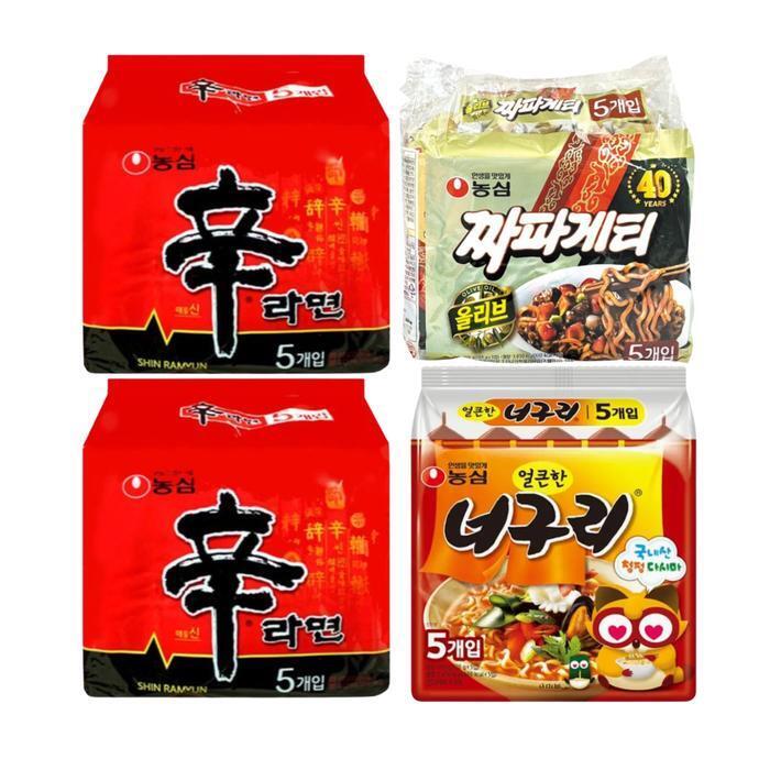 셀러허브 식품 농심라면 3종 [신라면10+짜파게티5+너구리5] 총 20봉 실속세트